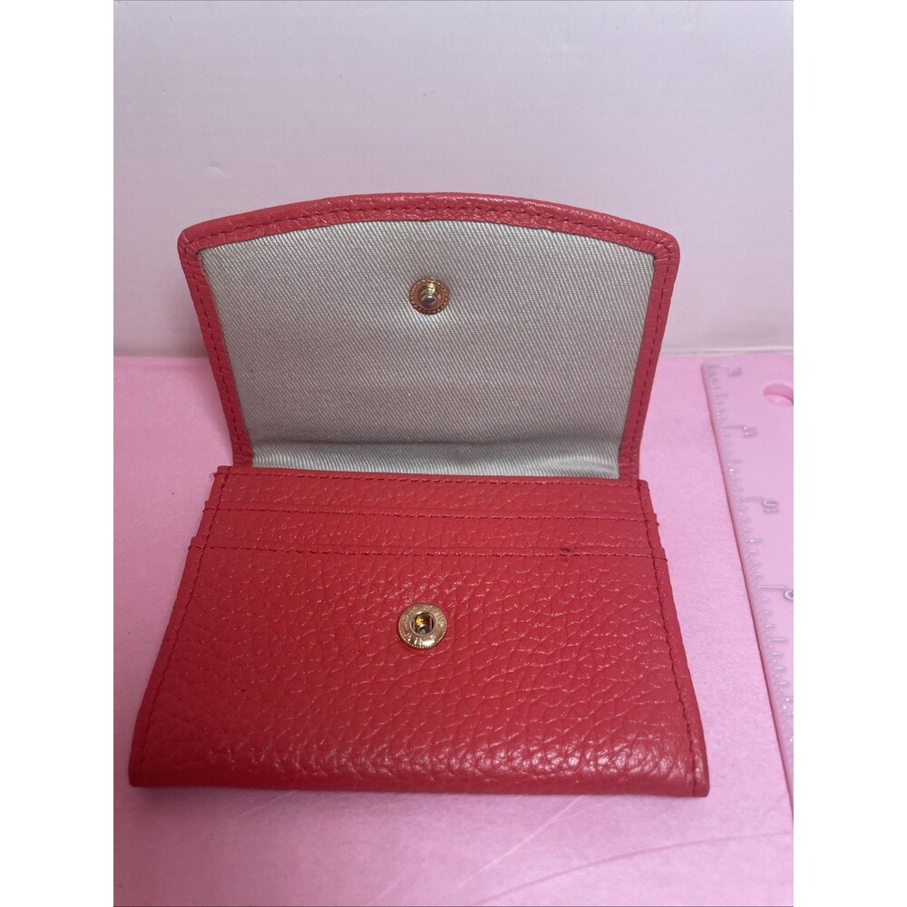 Womens Cherry Red Orange Card Holder Organizer Mini